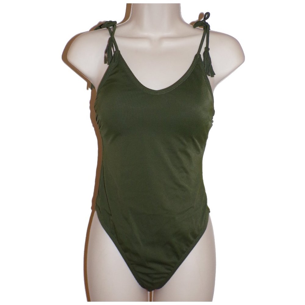 California Waves green cheeky one piece swimsuit